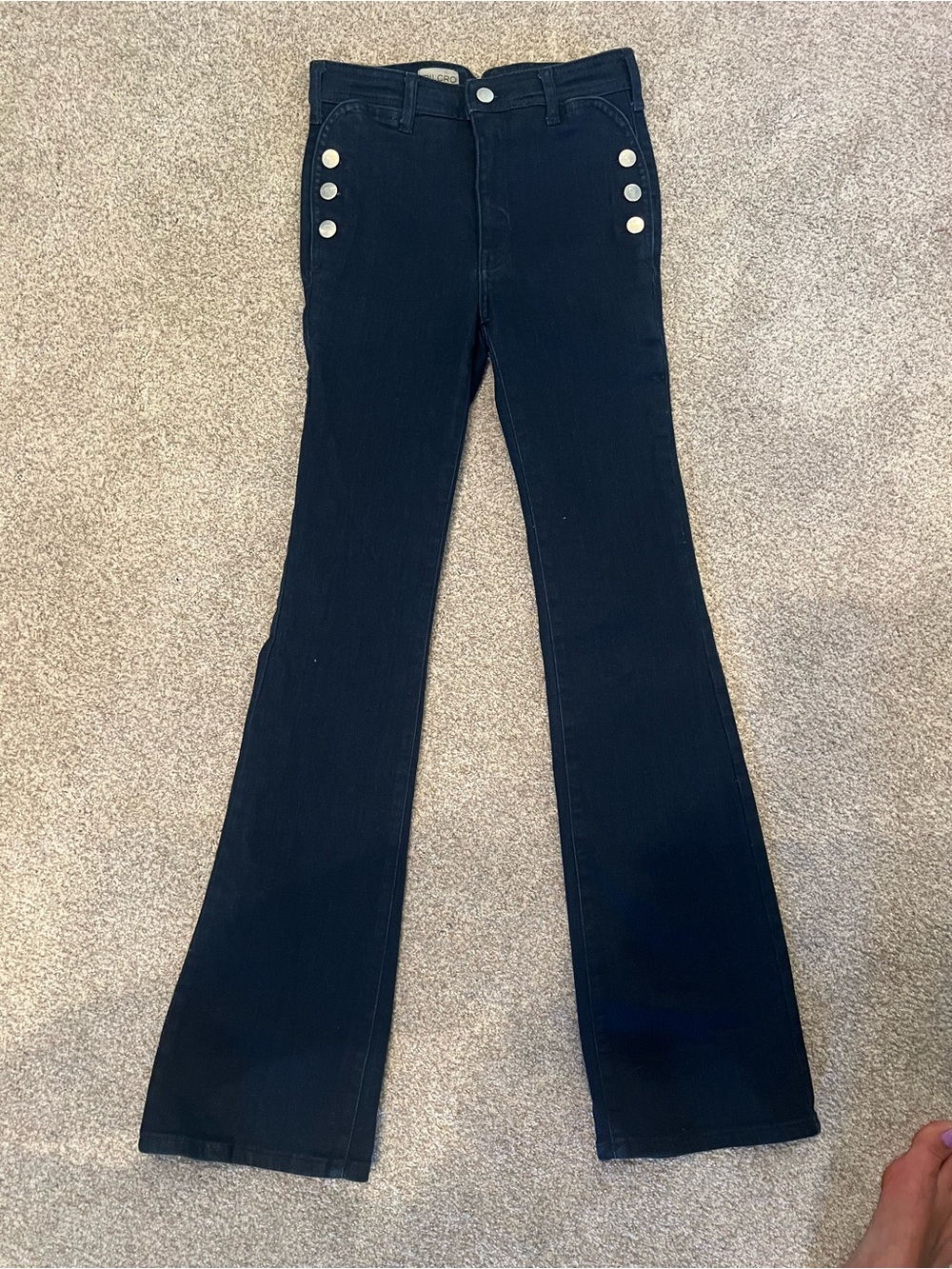 Pilcro Dark Denim Button Front Jeans